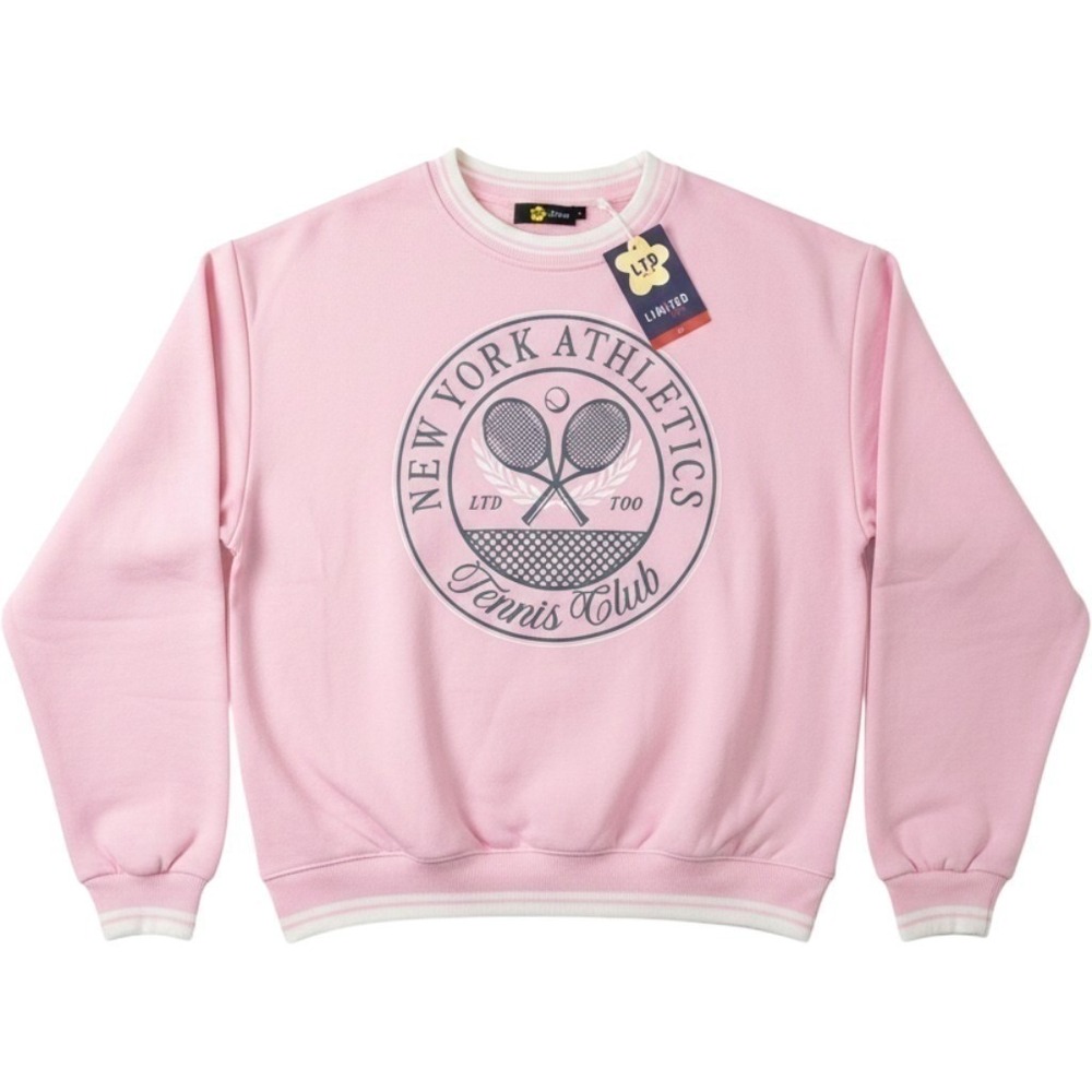 Limited Too Pink New York Athletics Tennis Club Graphic Sweatshirt NWT XL
